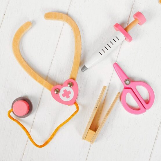 Carucior jucarie lemn Set doctor - HAM BEBE