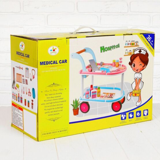 Carucior jucarie lemn Set doctor - HAM BEBE