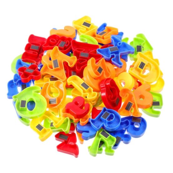 Set cifre si litere magnetice din plastic in borcanel 78 piese 5-Table si jocuri magnetice