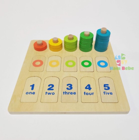 Joc montessori lemn invatare cifre culori2-Jucarii din Lemn si Montessori