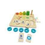 Joc montessori lemn invatare cifre culori5-Jucarii din Lemn si Montessori