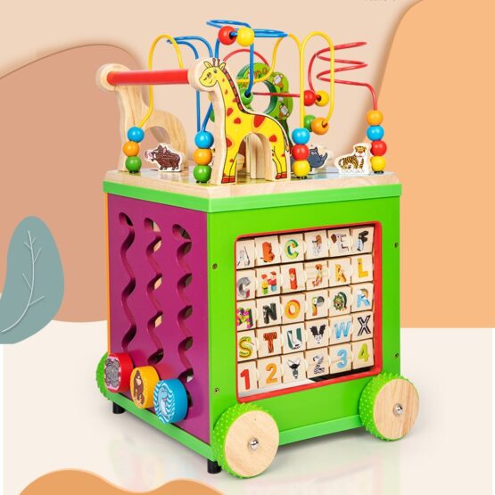 Antemergator cub gigant Montessori 7 in 1 din lemn Giraffe SBB - HAM BEBE