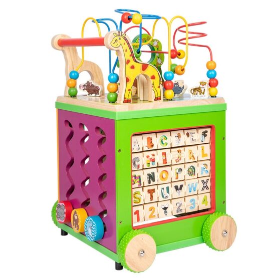 Antemergator cub gigant Montessori 7 in 1 din lemn Giraffe SBB - HAM BEBE