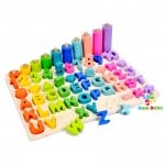 Joc lemn educativ alfabet cifre forme rainbow board1-Jucarii din Lemn si Montessori