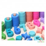 Joc lemn educativ alfabet cifre forme rainbow board4-Jucarii din Lemn si Montessori