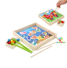 Joc Montessori 2 in 1 Pescuit Magnetic si Mozaic Dexteritate - HAM BEBE