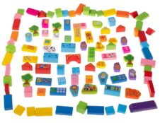 Set 100 cuburi lemn Ferma Beilaluna - HAM BEBE