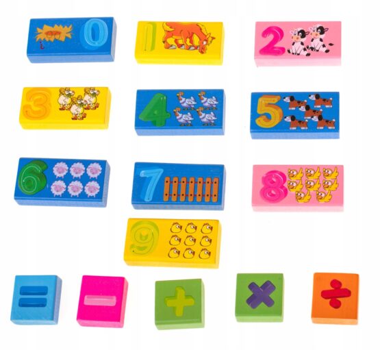 Set 100 cuburi lemn Ferma Beilaluna - HAM BEBE