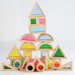 Set 24 cuburi rainbow acrilice lemn255-Jucarii din Lemn si Montessori