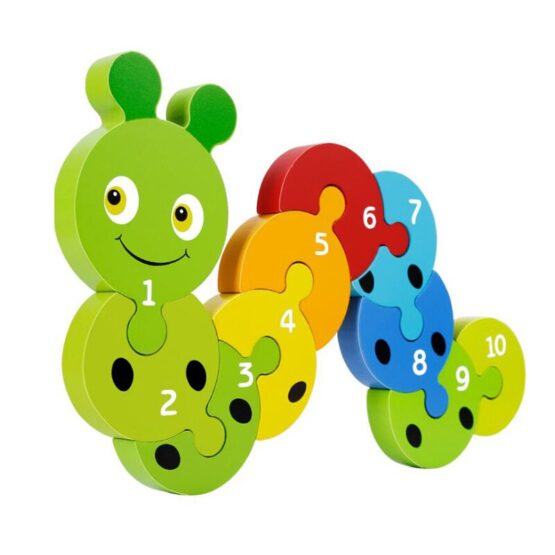 Puzzle lemn numerotat Animale ONSHINE - Crocodil - HAM BEBE