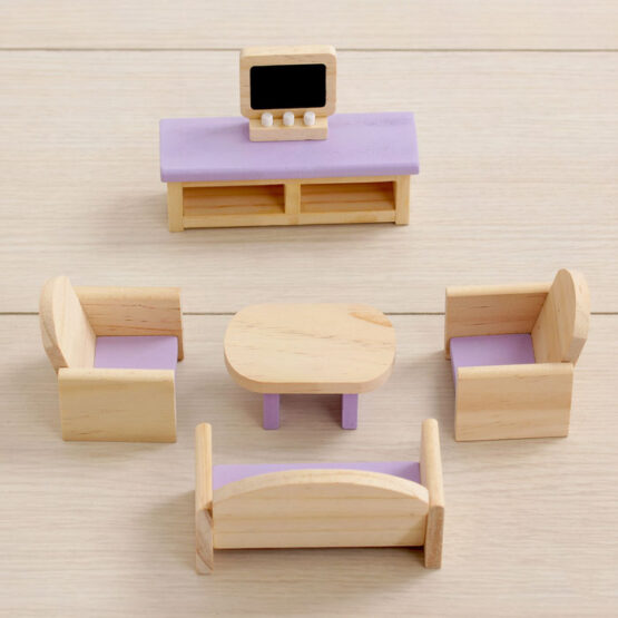 Casuta papusi cu mobilier Pink DollHouse - HAM BEBE