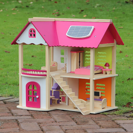 Casuta papusi cu mobilier Pink DollHouse - HAM BEBE