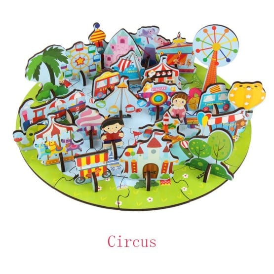 Puzzle 3D Circul Kabi Circus Plug-in Puzzle - HAM BEBE