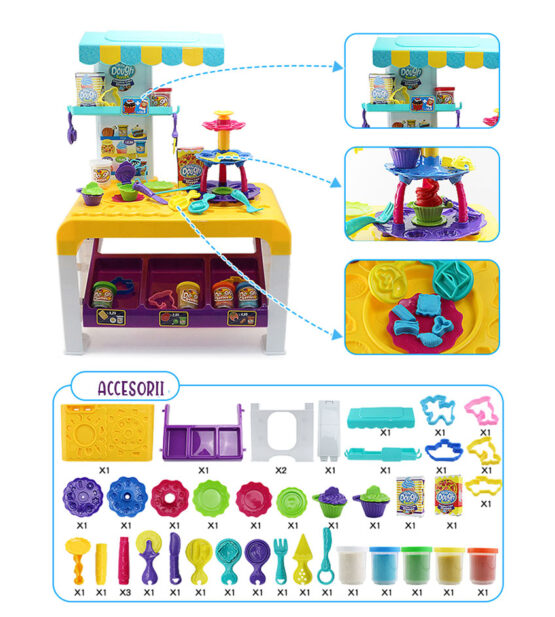 Masuta joaca cu set complet Plastilina Atelier Prajituri 43 piese - HAM BEBE
