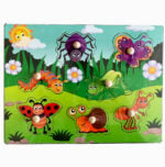 Puzzle lemn Insecte Colorate - incastru maner - HAM BEBE