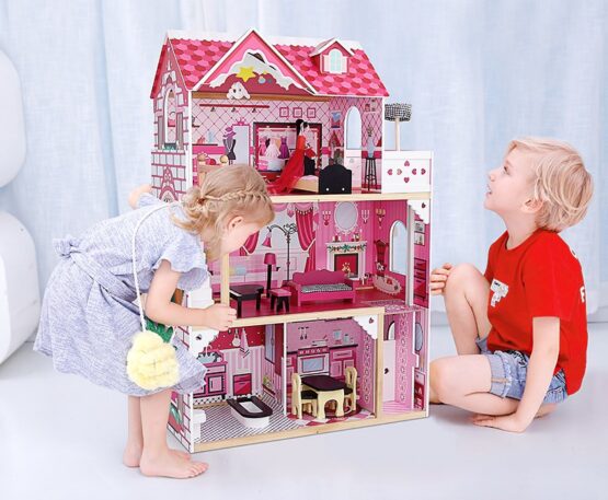 Casuta papusi din lemn cu mobilier Onshine Lady Villa - HAM BEBE