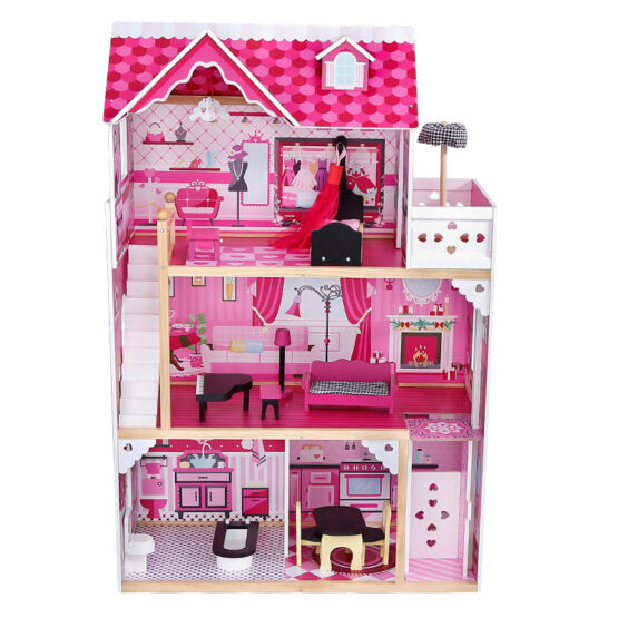 Casuta papusi din lemn cu mobilier Onshine Lady Villa - HAM BEBE
