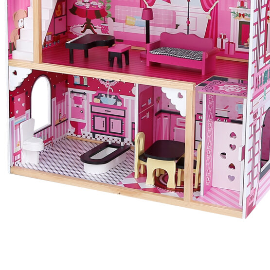 Casuta papusi din lemn cu mobilier Onshine Lady Villa - HAM BEBE
