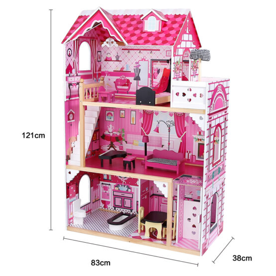 Casuta papusi din lemn cu mobilier Onshine Lady Villa - HAM BEBE