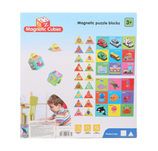 Joc constructiI magnetice Magnetic Cubes 18 piese - HAM BEBE