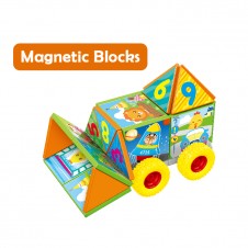 Joc constructiI magnetice si puzzle Magnetic Cubes 29 piese - HAM BEBE