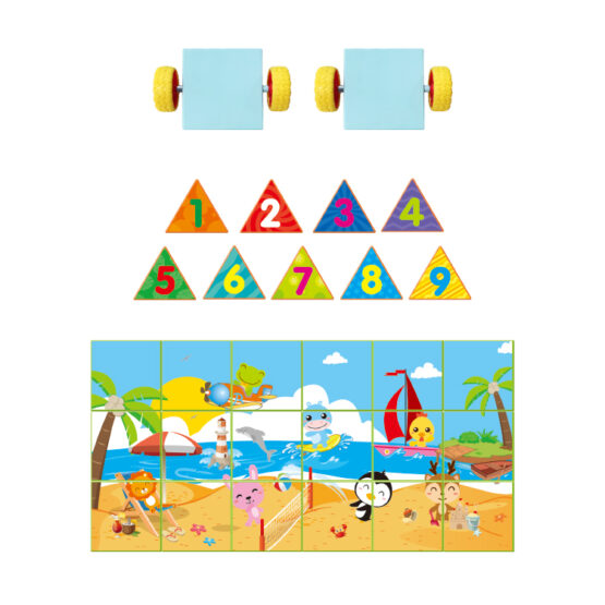 Joc constructiI magnetice si puzzle Magnetic Cubes 29 piese - HAM BEBE