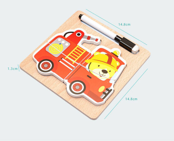 Puzzle lemn 3d magnetic 2 in 1 21-Jucarii din Lemn si Montessori