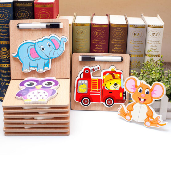Puzzle lemn 3d magnetic 2 in 1 3-Jucarii din Lemn si Montessori