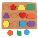 Puzzle lemn 3D Forme Geometrice Colorate - HAM BEBE