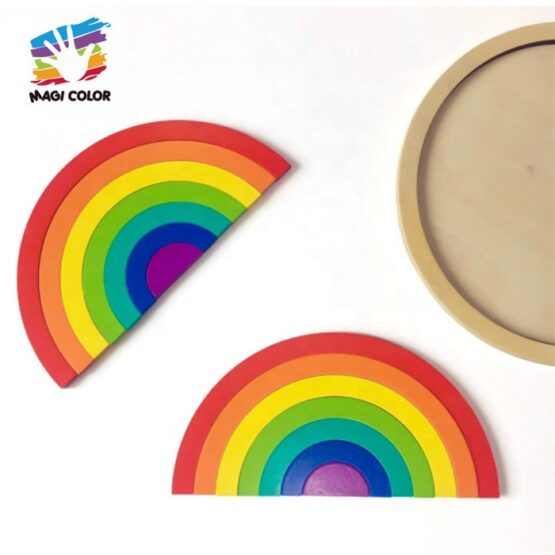 Puzzle lemn montessori curcubeu dublu cerc mare6-Jucarii din Lemn si Montessori