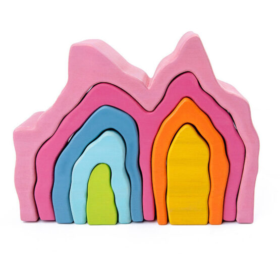 Recif corali joc lemn curcubeu pastel 7 piese13-Jucarii din Lemn si Montessori
