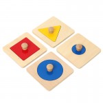 Set 4 puzzle montessori forme cerc patrat1-Jucarii din Lemn si Montessori
