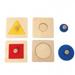 Set 4 puzzle montessori forme cerc patrat2-Jucarii din Lemn si Montessori