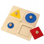 Set 4 puzzle montessori forme cerc patrat4-Jucarii din Lemn si Montessori