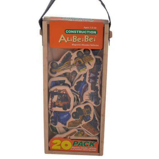 Set Vehicule magnetice din lemn 20 piese - HAM BEBE