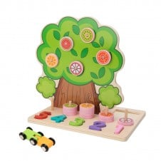 Copac cu fruite joc lemn multifunctional cu pista cu masinute1-Jucarii din Lemn si Montessori