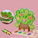 Copac cu fruite joc lemn multifunctional cu pista cu masinute2-Jucarii din Lemn si Montessori
