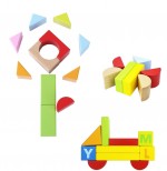 jucarii educative cuburi bebe - Set cuburi lemn constructii cu litere si cifre Count Spell 80 piese
