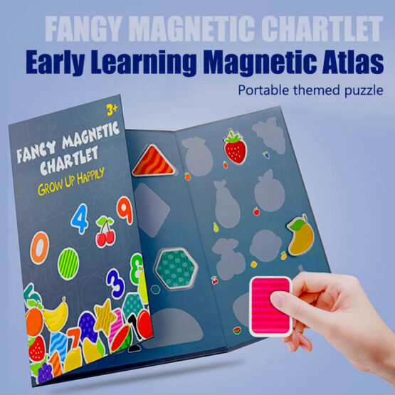 Joc magnetic cifre, forme, fructe carte si puzzle Fancy Chartlet - HAM BEBE