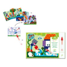 Set planse colorat cu apa pictura cu apa djeco in gradina1 - HAM BEBE