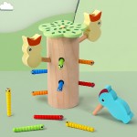 Joc lemn magnetic ciocanitoarea prinde viermisorii motricitate dexteritate11-Jucarii din Lemn si Montessori