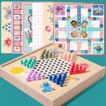 joc multifunctional lemn - joc chinezesc dame joc sah memorie ludo board 7 in 1