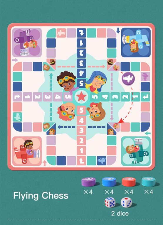 Joc chinezesc de dame si Ludo Chess board 7 in 1 - HAM BEBE