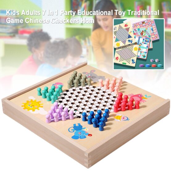 Joc chinezesc de dame si Ludo Chess board 7 in 1 - HAM BEBE