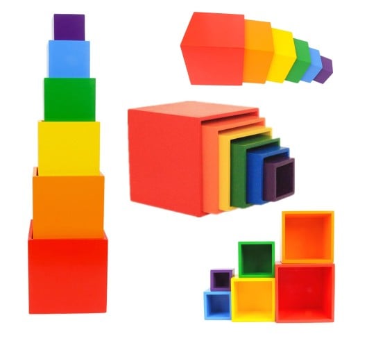 set 6 cuburi rainbow stivuire cutii lemn5