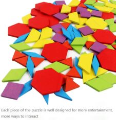 Joc tangram lemn 155 piese2-Jucarii din Lemn si Montessori