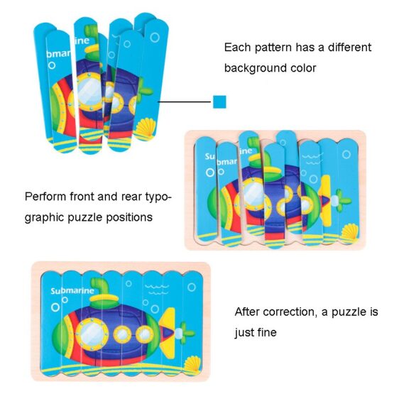 Puzzle din lemn creative puzzle strips 3-Puzzle Copii