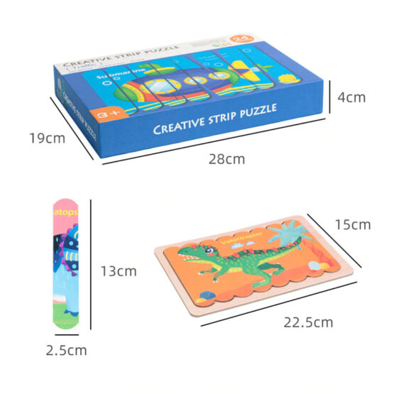 Puzzle din lemn creative puzzle strips 6-Puzzle Copii