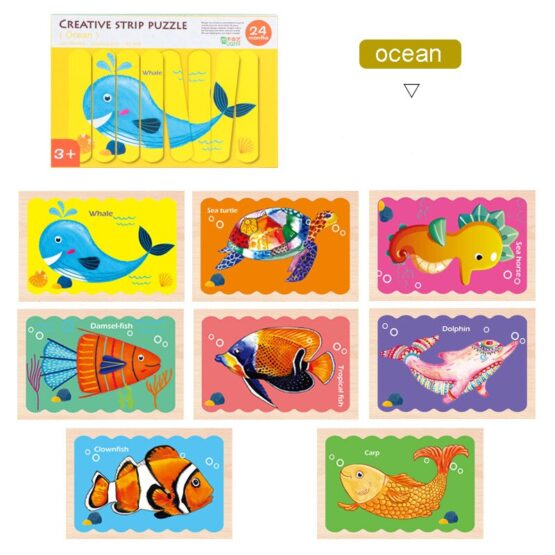 Puzzle din lemn creative puzzle strips 8-Puzzle Copii