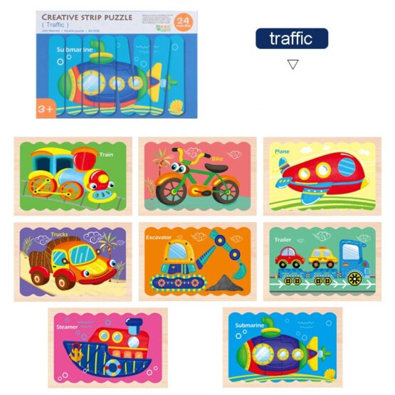 Puzzle din lemn creative puzzle strips 9-Puzzle Copii